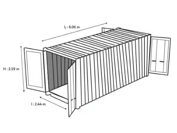 Container 20 Pieds Double Door – Image 2