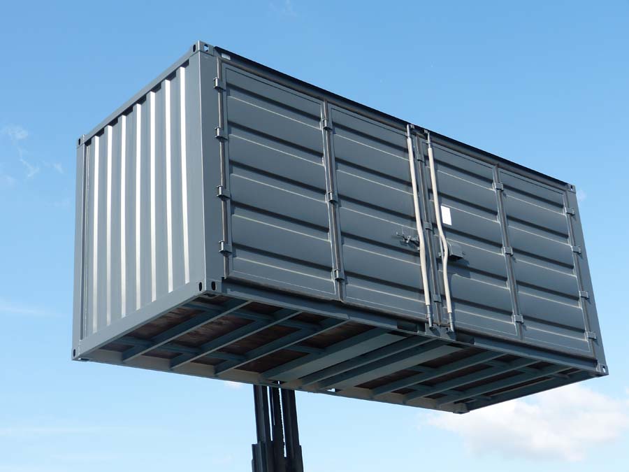 Container de stockage 20 pieds Open Side – Noir – Image 2