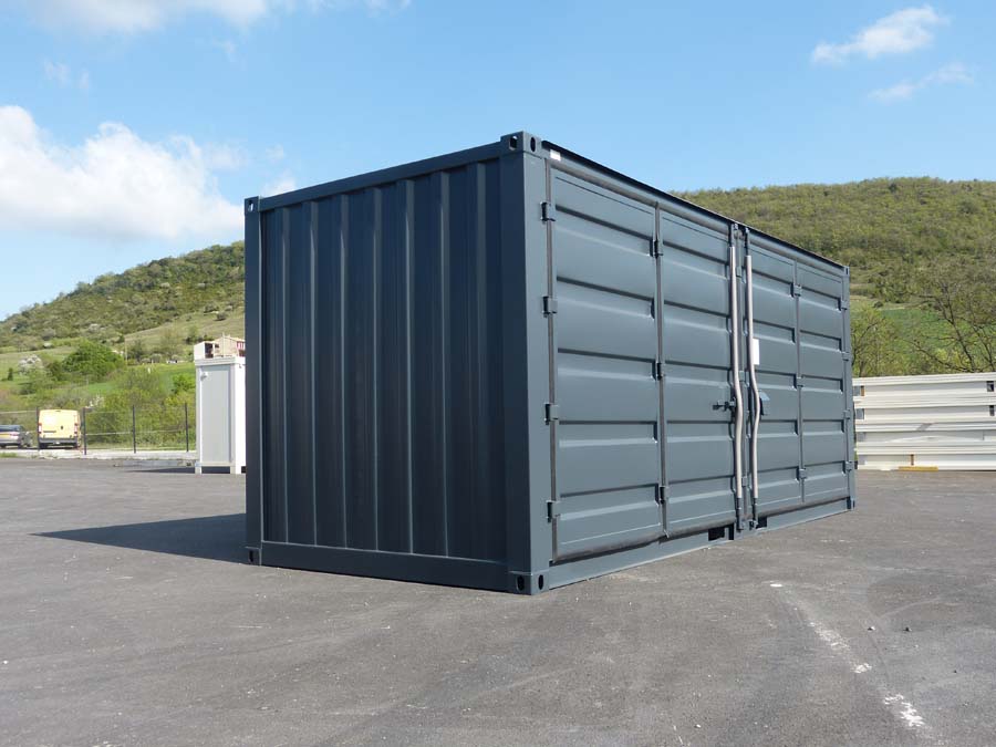 Container de stockage 20 pieds Open Side – Noir – Image 4