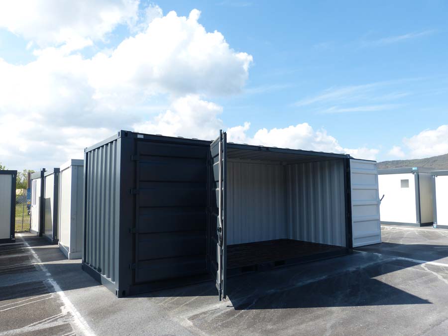 Container de stockage 20 pieds Open Side – Noir – Image 7